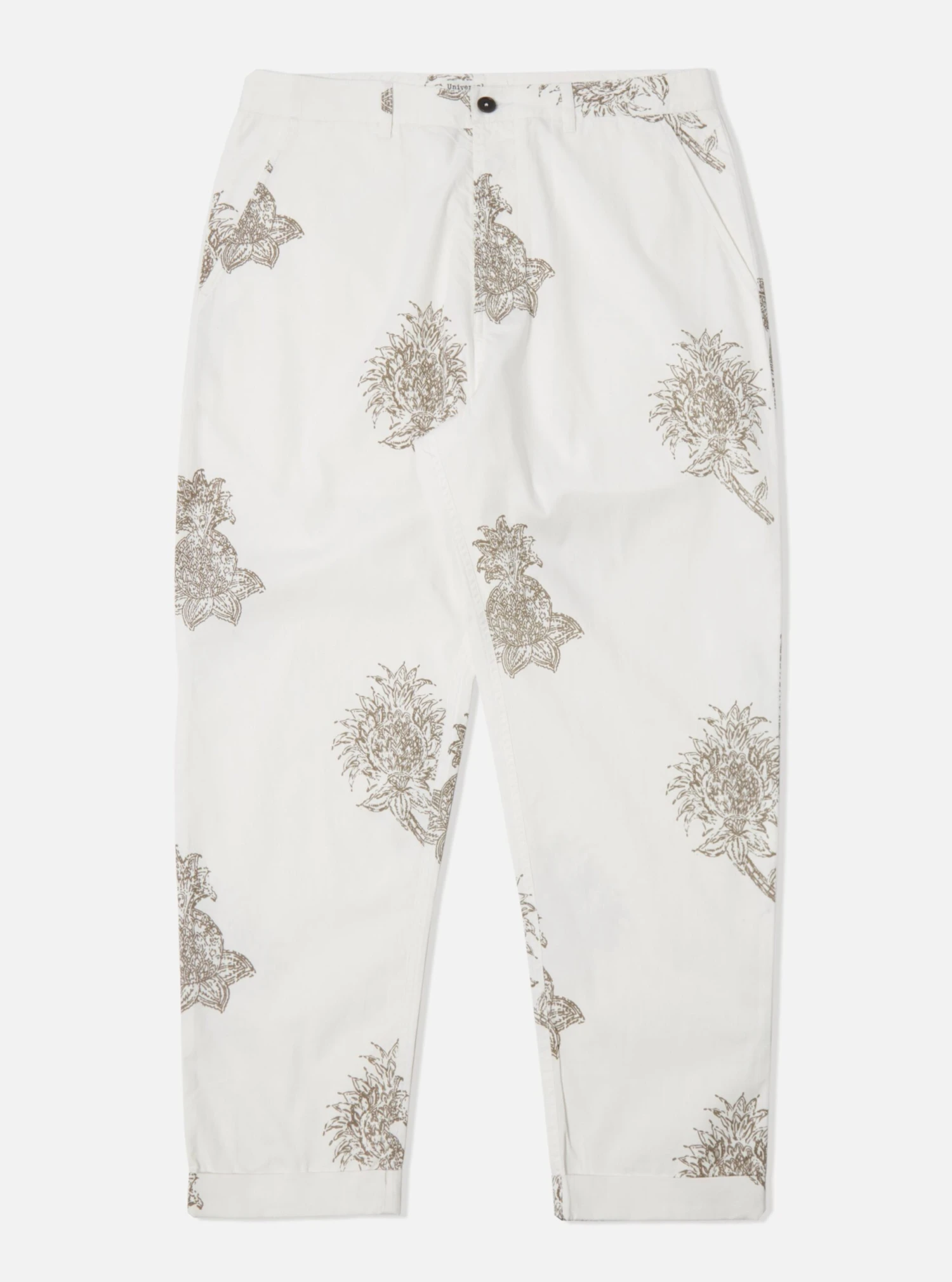 Universal Works RB Chino In Ecru Block Flower Twill