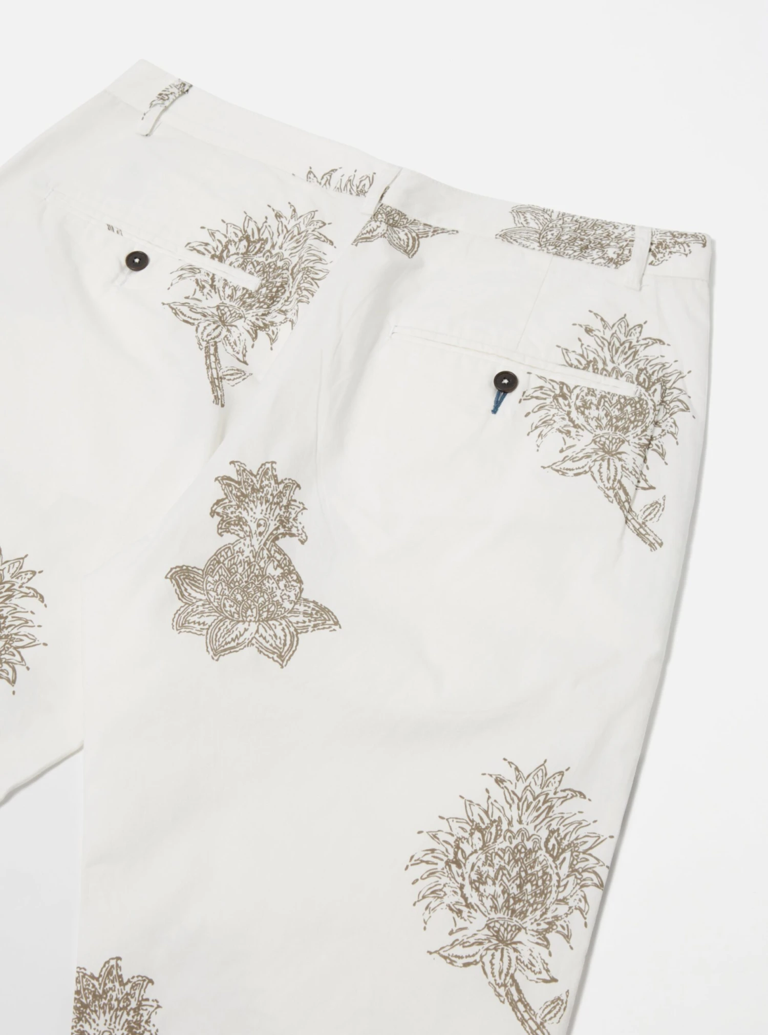 Universal Works RB Chino In Ecru Block Flower Twill - Image 3