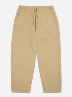 Universal Works Braga Pant In Sand Italian Herringbone Cotton