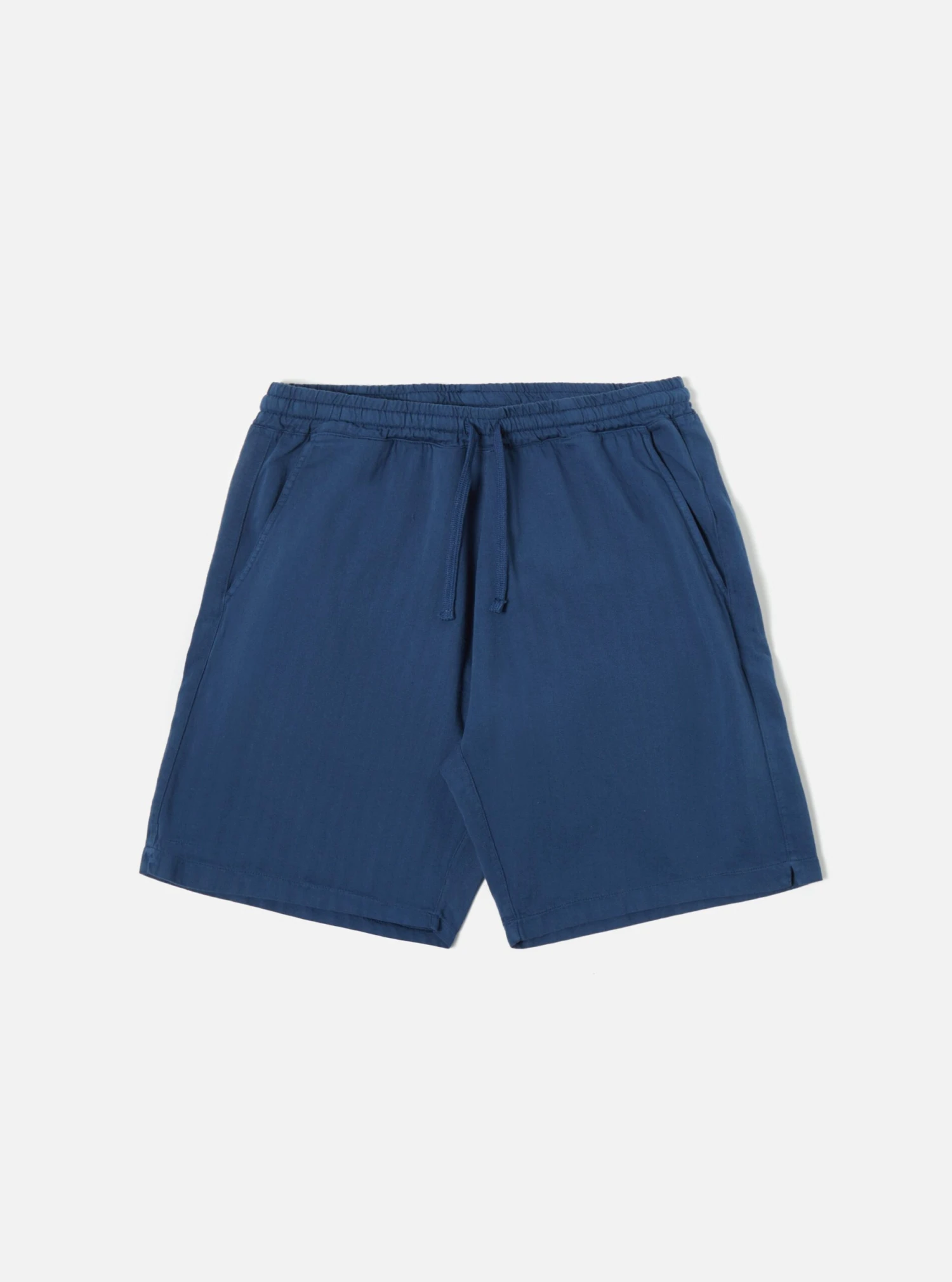 Universal Works Lumber Short In Washed Navy Italian Herringbone Cotton