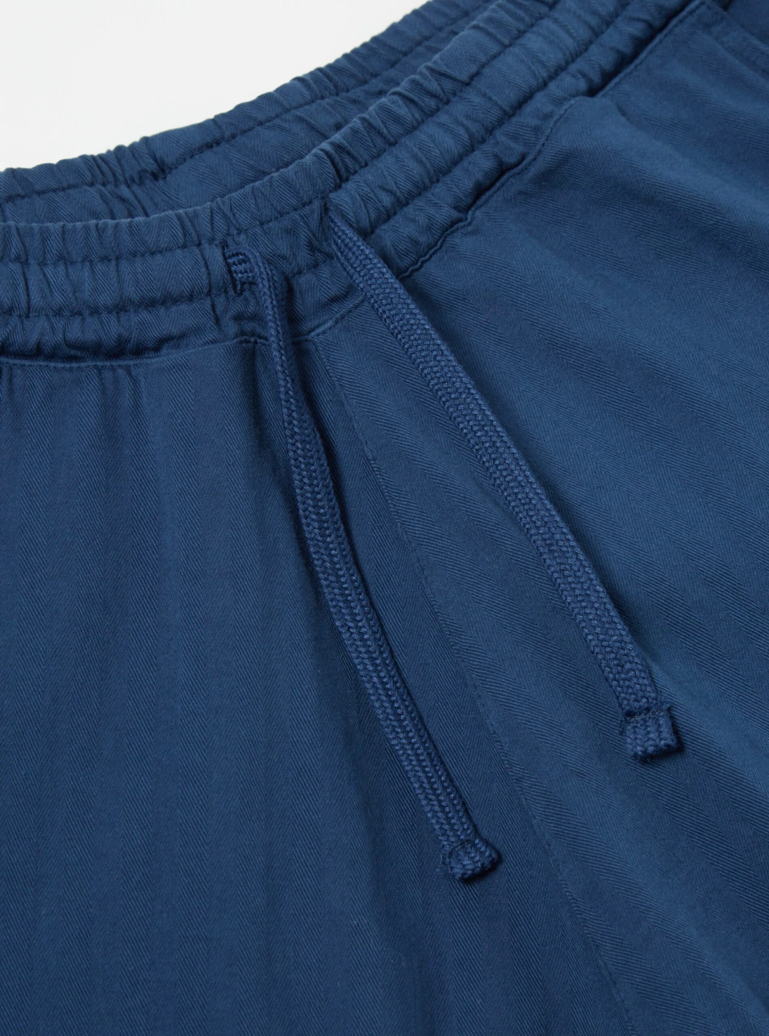 Universal Works Lumber Short In Washed Navy Italian Herringbone Cotton - Image 4