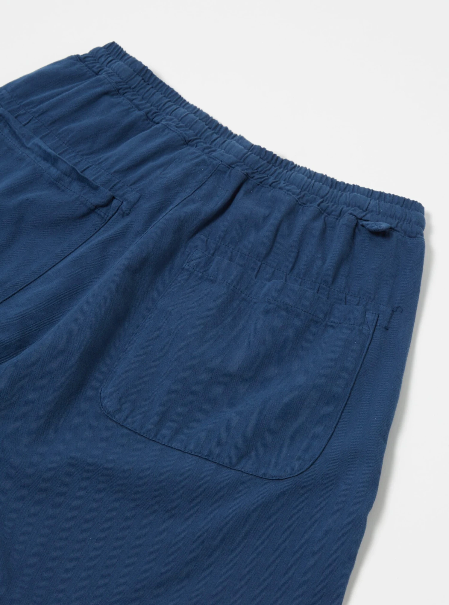 Universal Works Lumber Short In Washed Navy Italian Herringbone Cotton - Image 5