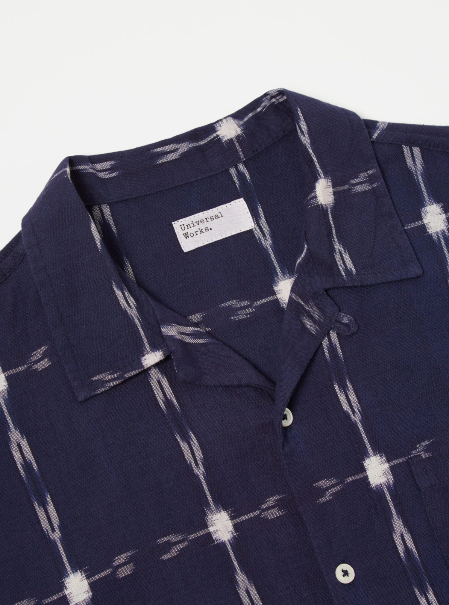 Universal Works Road Shirt In Indigo Indian Ikat - Image 3