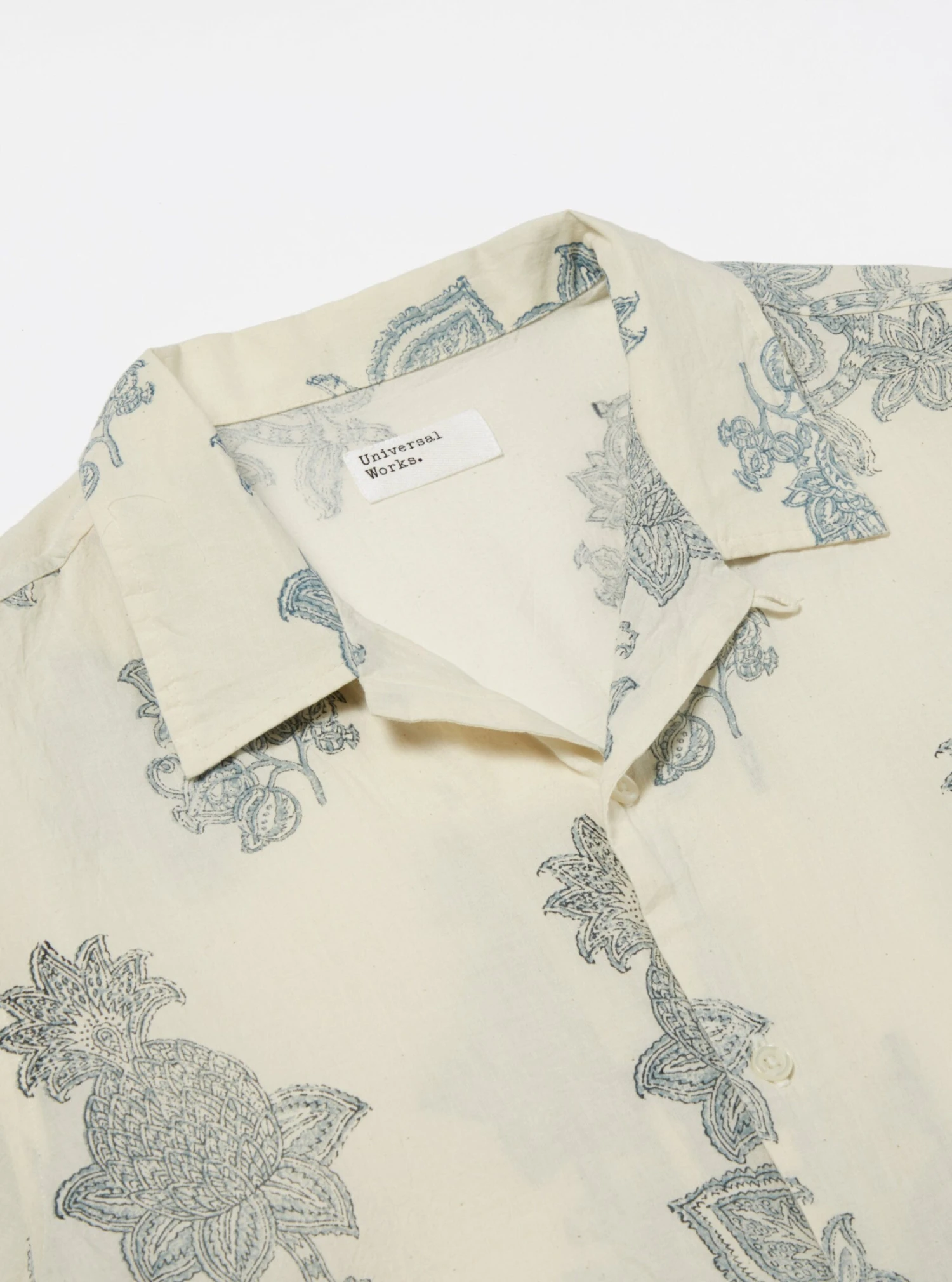 Universal Works Road Trip Shirt In Ecru Block Flower - Image 3