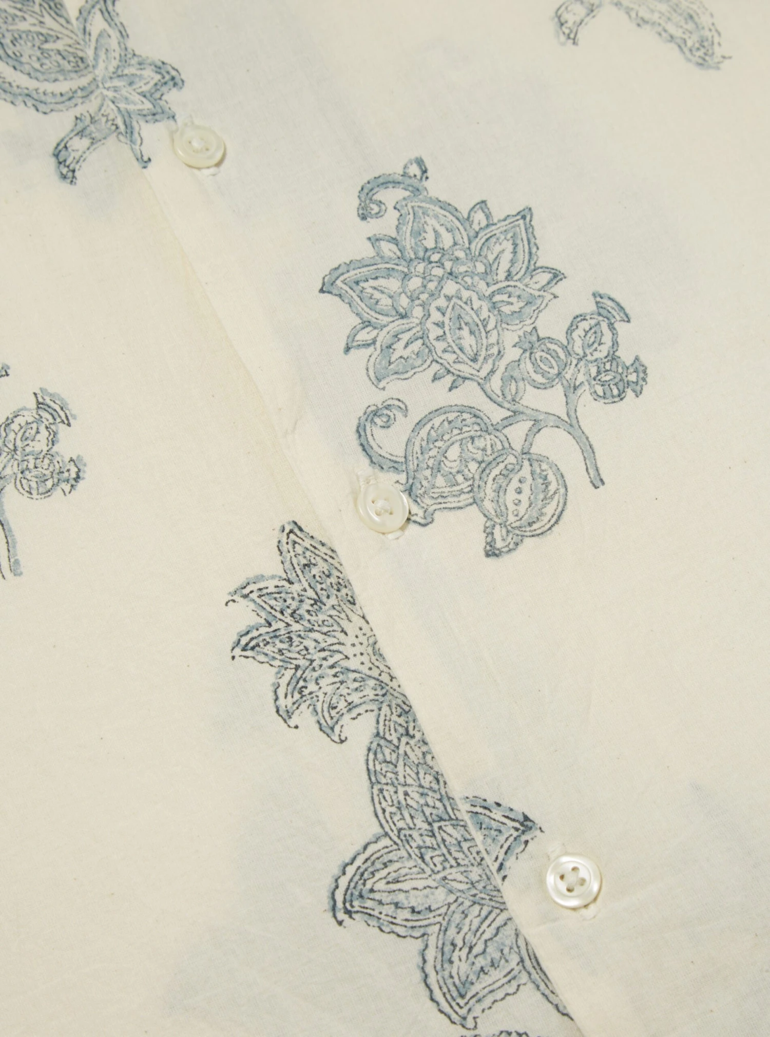 Universal Works Road Trip Shirt In Ecru Block Flower - Image 4