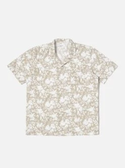 Universal Works Road Shirt In Sand Organic Cotton Print