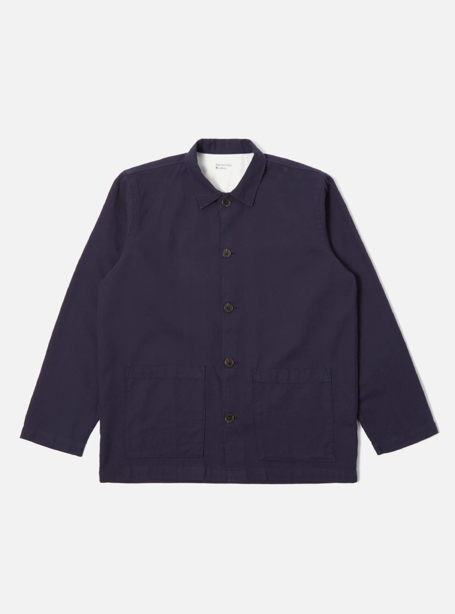 Universal Works Easy Overshirt In Navy Barca Dobby Cotton