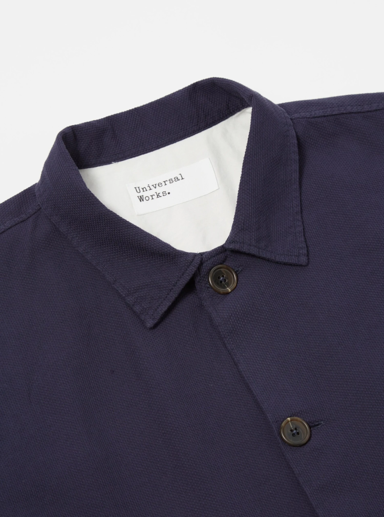 Universal Works Easy Overshirt In Navy Barca Dobby Cotton - Image 3