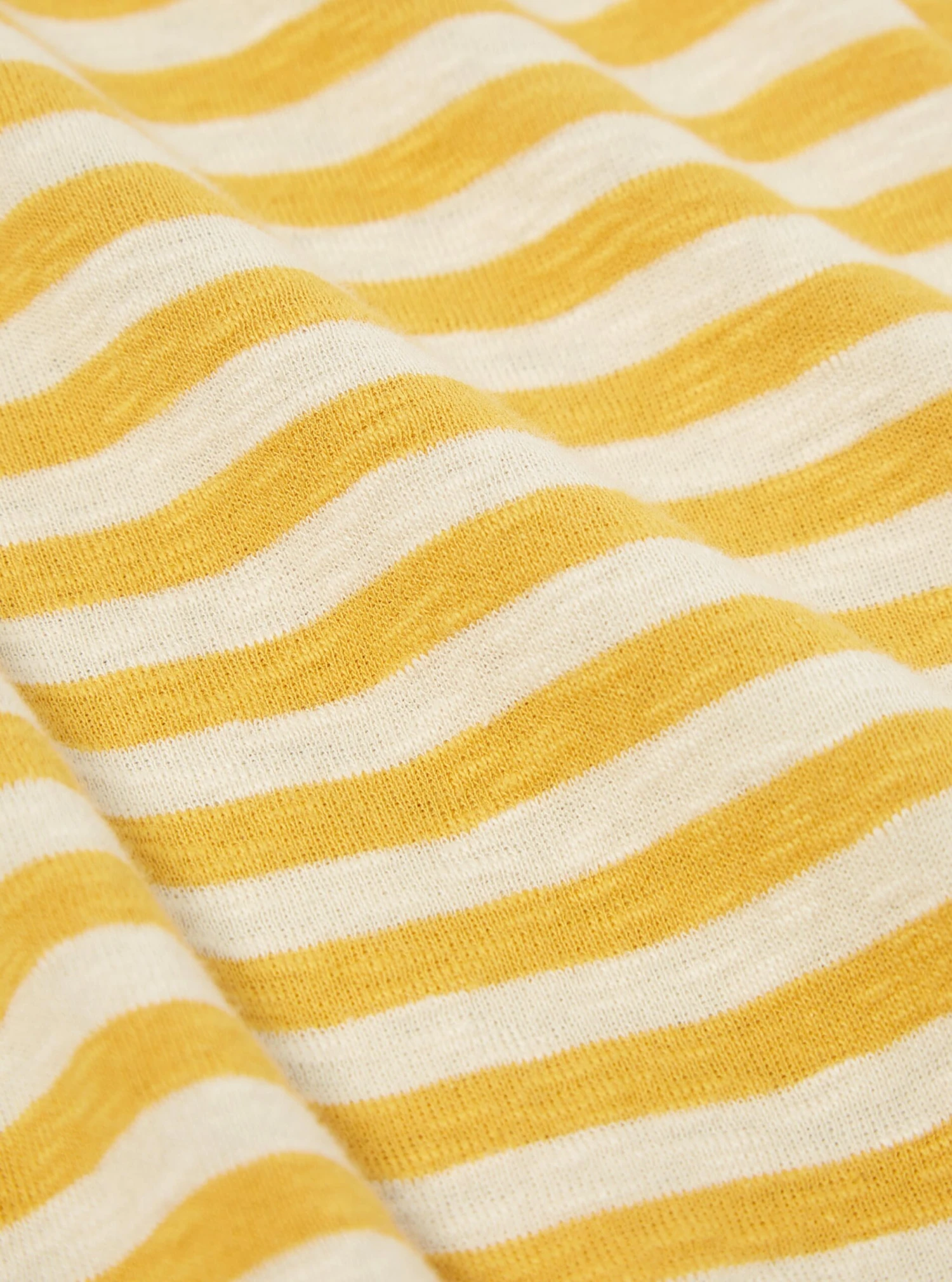 Universal Works Newlyn Polo In Ecru/Mustard Dead Stock Jersey - Image 5