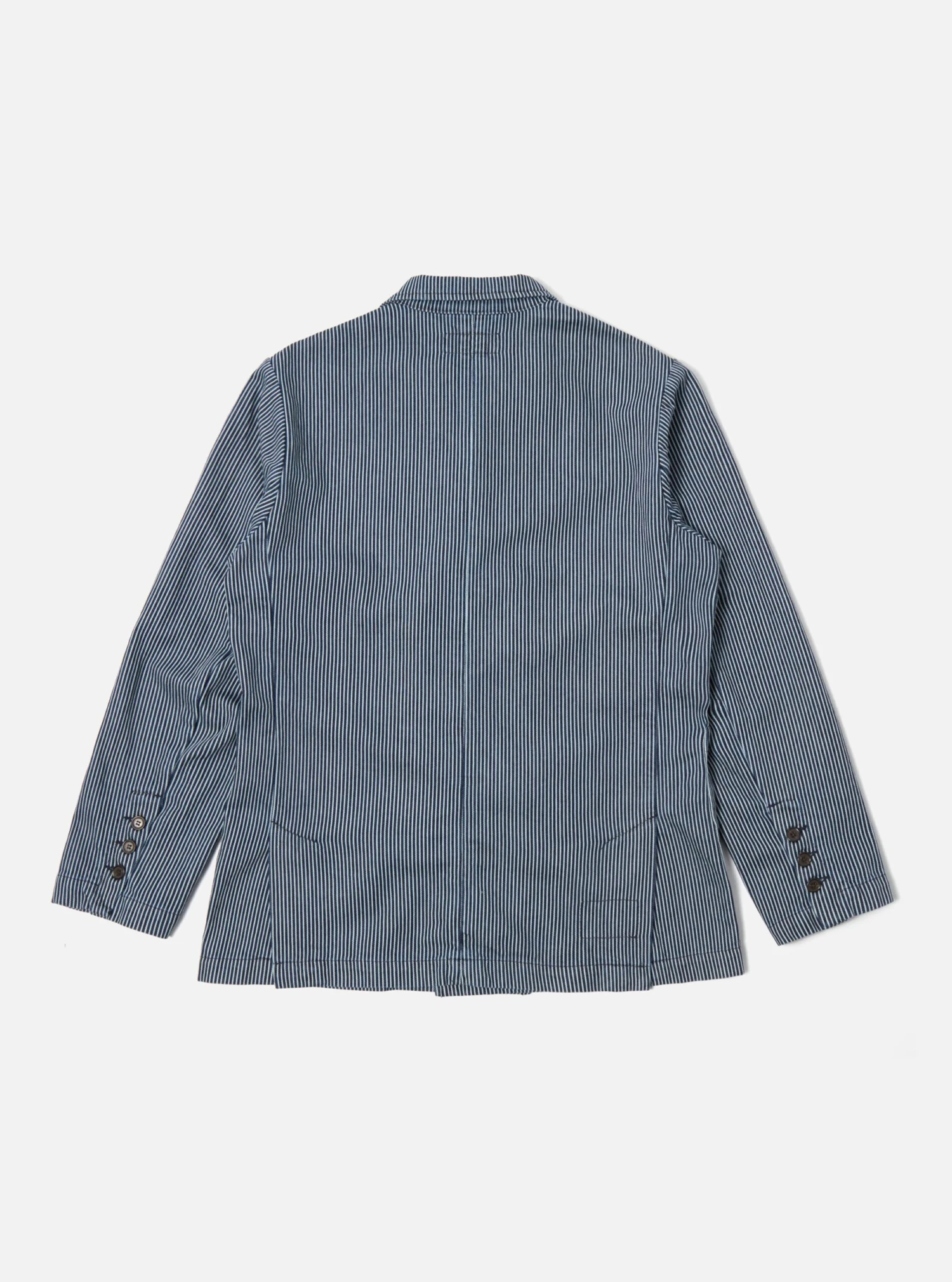 Universal Works Manor Jacket In Indigo Hickory Stripe Denim - Image 2
