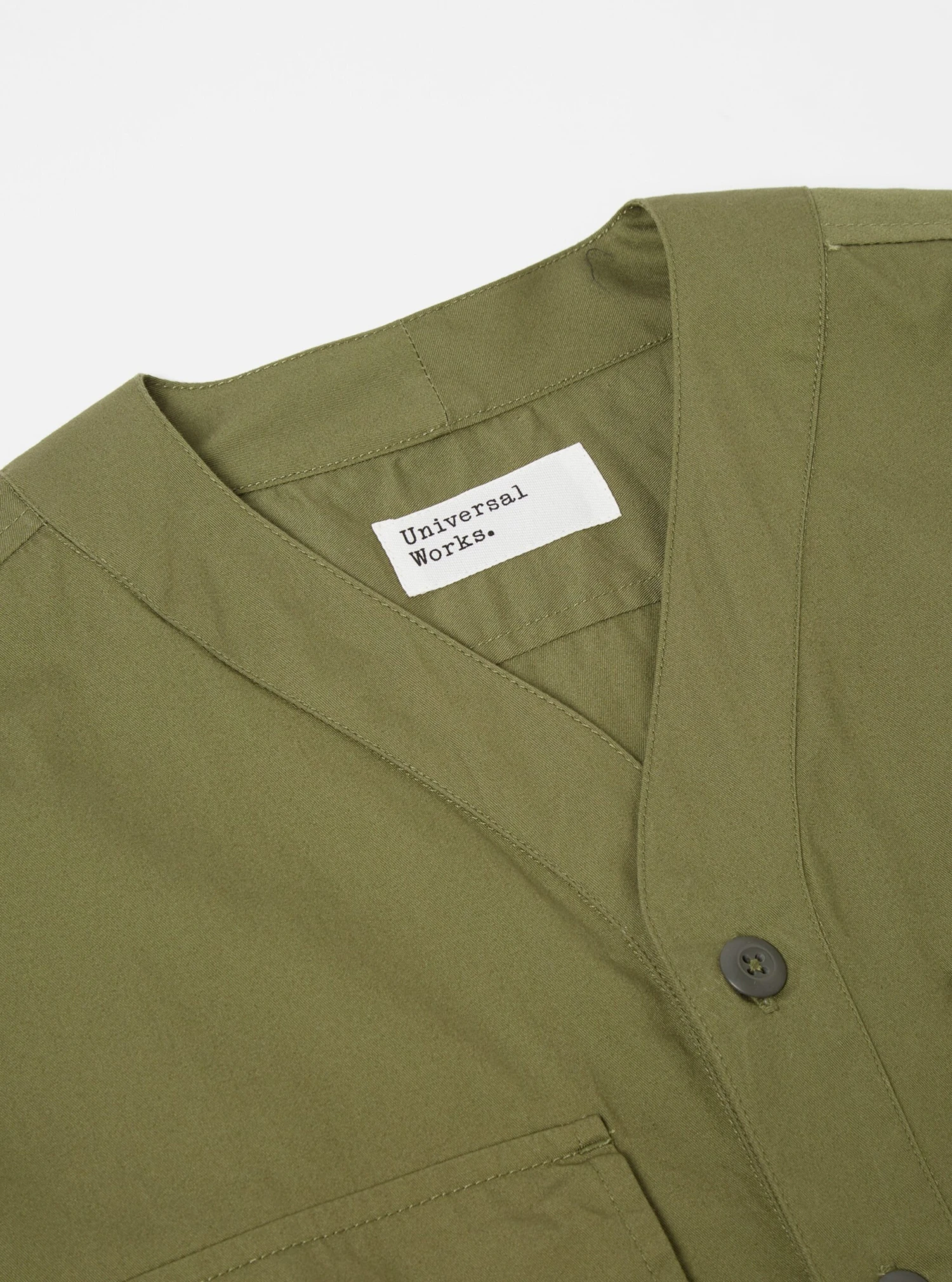 Universal Works Parachute Shirt In Olive Fine Twill - Image 5