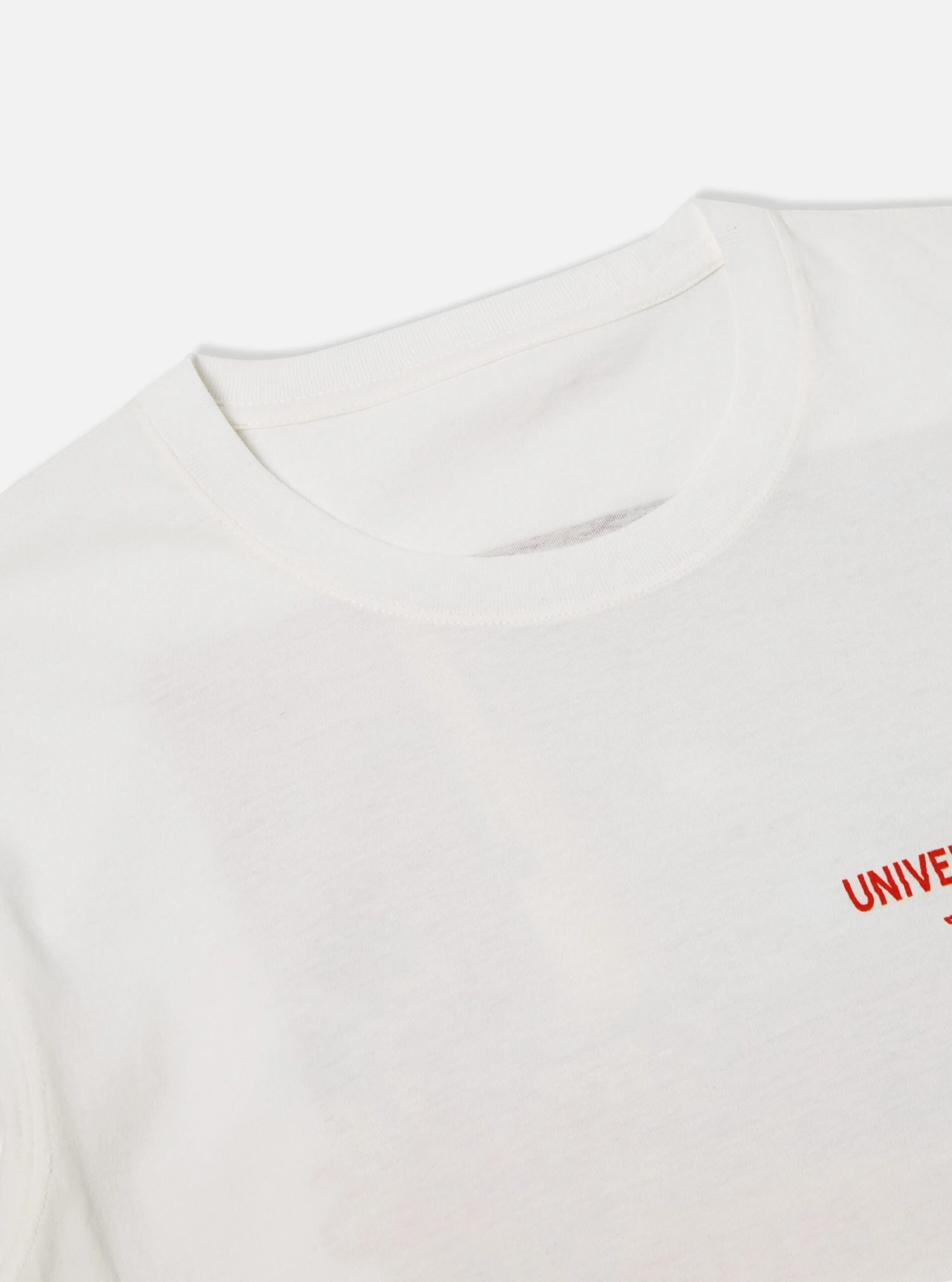 Universal Works Print Tee In Ecru Temple Jersey - Image 4