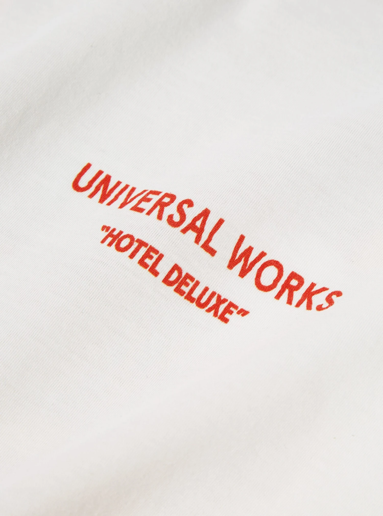 Universal Works Print Tee In Ecru Temple Jersey - Image 5