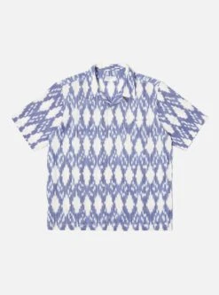 Universal Works Road Shirt In Ecru Summer Ikat
