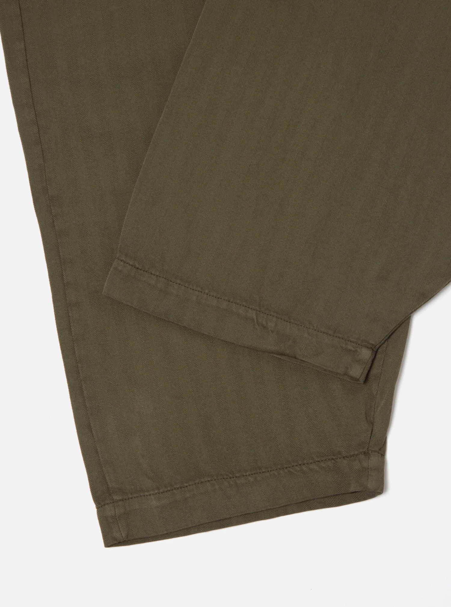 Universal Works Braga Pant II In Olive Italian Herringbone Cotton - Image 6