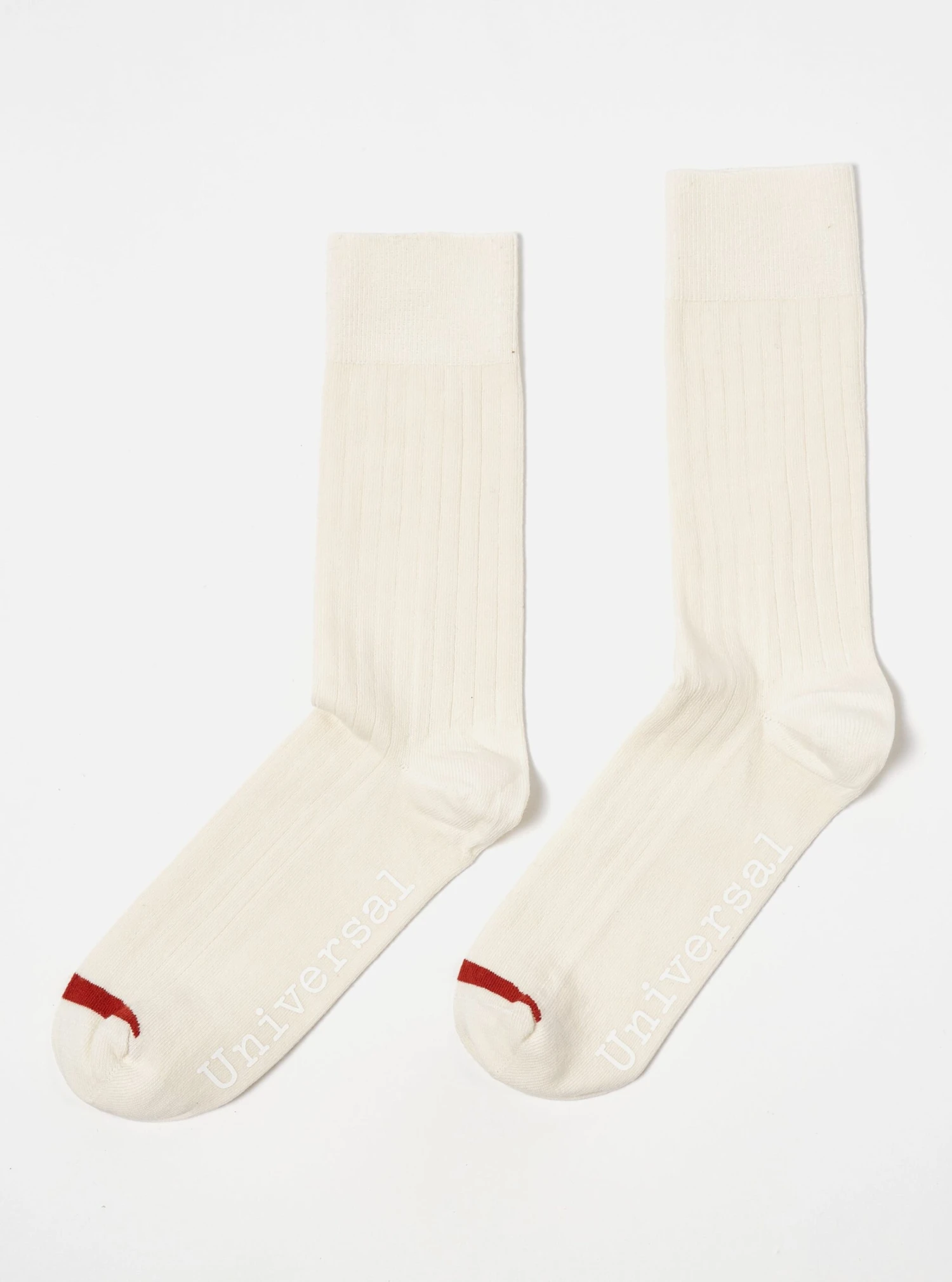 Universal Works 3 Pack Modal Sock In Ecru/Grey/Green Rib Knit - Image 4