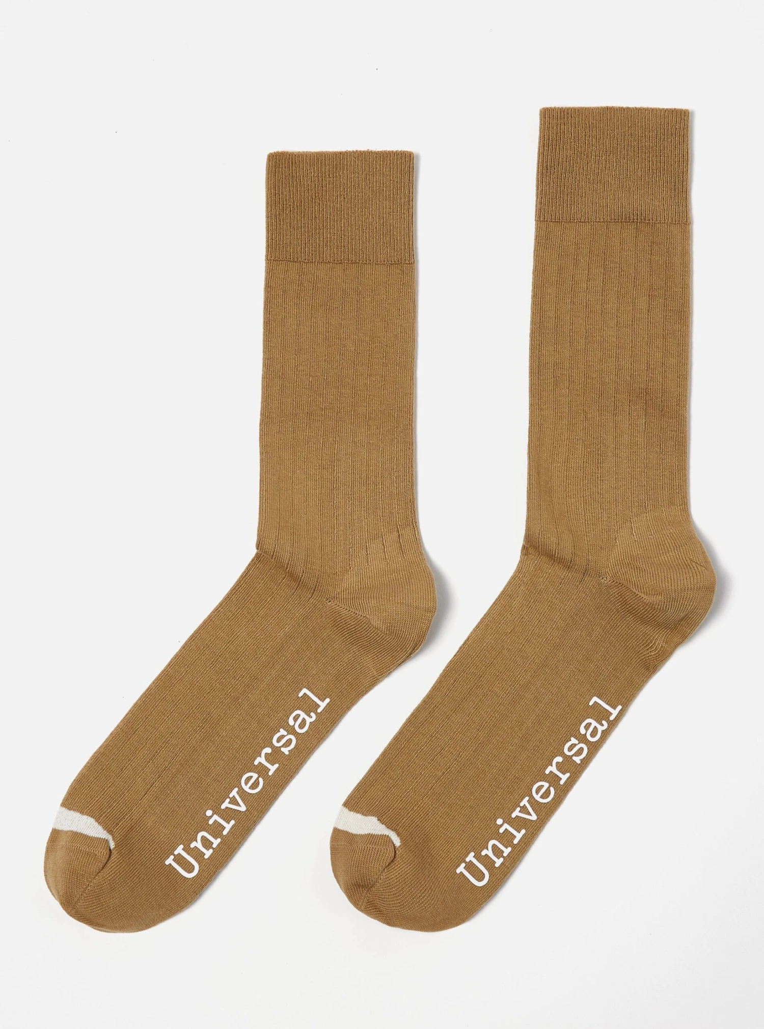 Universal Works 3 Pack Modal Sock In Black/Navy/Cumin Rib Knit - Image 3