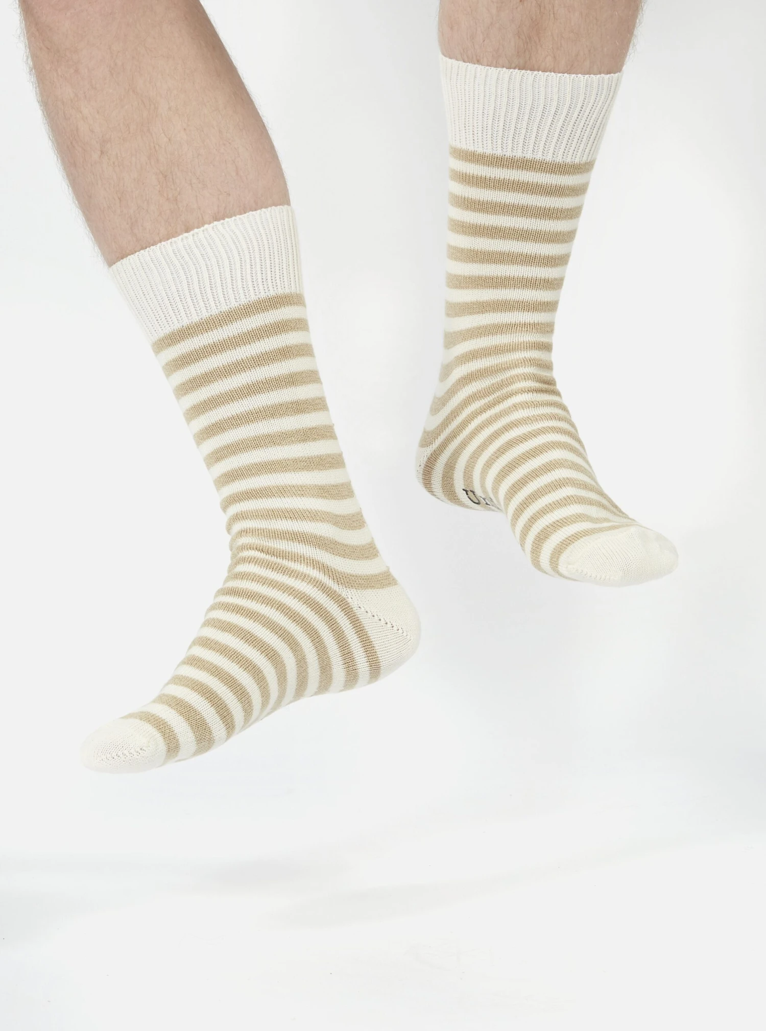 Universal Works Stripe Sock In Ecru Cotton - Image 6